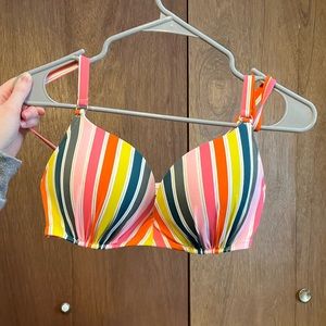 Striped Multicolor Bikini Top